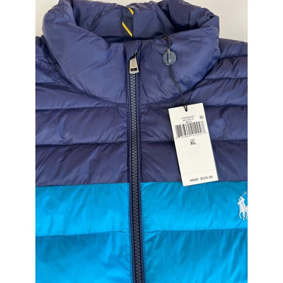 Polo Ralph Lauren Colorblock Bomber Jacket - Navy, Blue, Pink - Picture 6 of 12